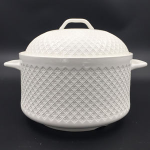 도매 핫 세일 3-4L 더블 핸들 화이트 새로운 뼈 세라믹 큰 수프 Tureen - Product Image 1