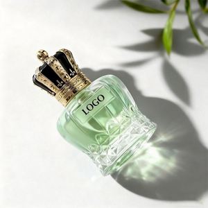 Factory Wholesale Fashion <b>Empty</b> Custom Luxury Clear Round 50ml100ml Perfume Glass <b>Spray</b> <b>Bottle</b> with Metal Lid and Box Packing - Product Image 1