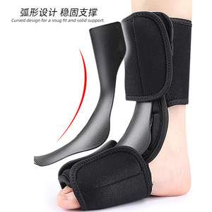 Orthèse de soutien de la cheville pour pied tombant, attelle de protection en fibre de polyester noire pour la dorsiflexion et l'étirement du fascia plantaire - Product Image 3