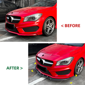 AMP-Z C117 Lèvre de pare-chocs avant noire brillante en ABS pour <span class=keywords><strong>Mercedes</strong></span> Benz Classe <span class=keywords><strong>CLA</strong></span> C117 Pré-lifting 2013-2015 CLA45 <span class=keywords><strong>AMG</strong></span> - Product Image 2
