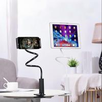 Support de téléphone portable multifonctionnel 360° flexible et long à clipser sur bureau pour téléphones portables, iPad et tablettes