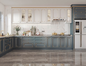 Meubles de <span class=keywords><strong>cuisine</strong></span> haut de gamme en L sur mesure avec panneaux <span class=keywords><strong>Egger</strong></span>, finition mate et meuble d'appareils intégré pour <span class=keywords><strong>cuisine</strong></span> de villa - Product Image 6