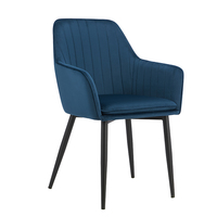 Chaises de salle à manger en tissu rembourrées de style nordique élégant et moderne avec pieds en métal, vente en gros