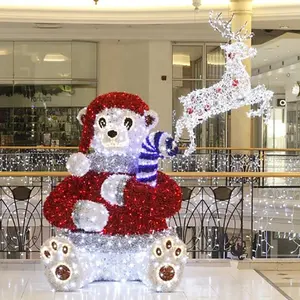 Outdoor decoration water-proof IP67 high quality 3D Giant Teddy Bear motif Christmas light