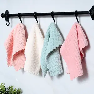 Chiffons à vaisselle en microfibre à séchage rapide Serviette en tissu polaire corail de cuisine antiadhésive réutilisable et non pelucheuse