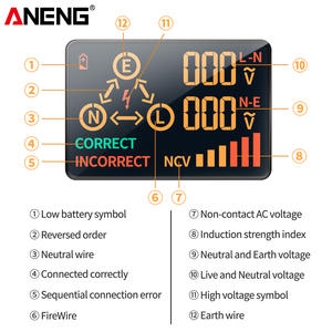 ANENG AC11 Intelligenter Digitaler Steckdosentester Pro Spannungsprüfer Steckdosendetektor US/UK/EU/AU Universal Batterietester Prüfgerät - Product Image 4