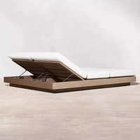 Chaise longue en rotin d'extérieur de haute qualité, lit de balcon, piscine, chaise inclinable portable en métal, bois de teck, salon de jardin