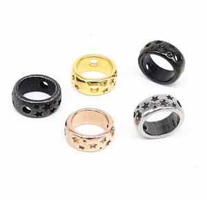yunnique Stainless Steel Star Hollow Rings For Bracelet Making Metal Beads <b>Spacer</b> Jewelry Parts - Product Image 2