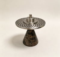 Brûleur d'encens en marbre naturel Emperador de qualité supérieure, Bakhoor Mubkhar en marbre pour villa de luxe, majlis, festival, ornement aromatique pour la maison
