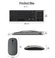 Ultra ince 102 tuşları kablosuz klavye ve fare seti çoklu cihaz 2.4G USB bluetooth klavye ve PC faresi dizüstü masaüstü