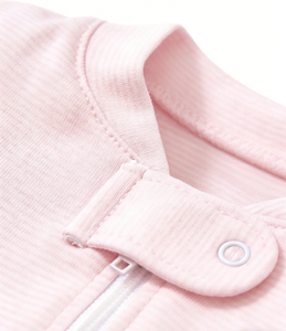 Conjunto de Ropa para Bebé Recién Nacida 2026, Color Rosa con Rayas, con Cierre y Pies Cubiertos - Product Image 4