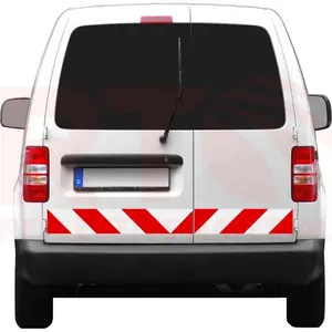 Custom 4 Inch * 150ft Rood Wit Links Rechts Schuine Truck Chevron Auto Sticker Roll Reflecterende Tape