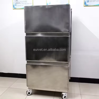 EURVET Équipement vétérinaire Grande cage pour chat à 3 niveaux en acier inoxydable, avec système anti-vibration et isolation sonore indépendante
