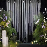 Décorations de plafond de mariage, rideau de perles de cristal suspendu, draperie ondulée en acrylique pour toile