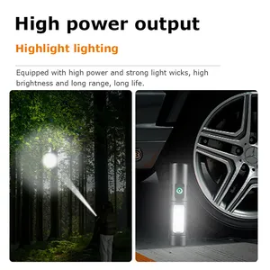 Aeternam Fixed Focus White Laser Waterproof Power Display Cob Side Light Rechargeable Led Tactical Torch Light Flashlight