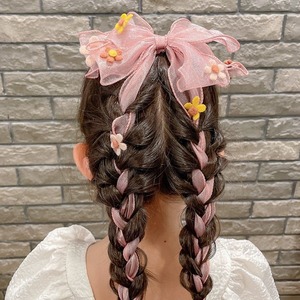Fermagli per capelli con fiocco a nastro per bambine, accessori per <span class=keywords><strong>trecce</strong></span> da principessa per bambine, graziosi fermagli a fiore per capelli - Product Image 4