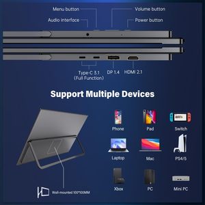 Moniteur de jeu externe 27 pouces 4K UHD 120Hz double mode IPS 500 Nits HDR FreeSync avec haut-parleurs <span class=keywords><strong>pour</strong></span> PC <span class=keywords><strong>MacBook</strong></span> - Product Image 6