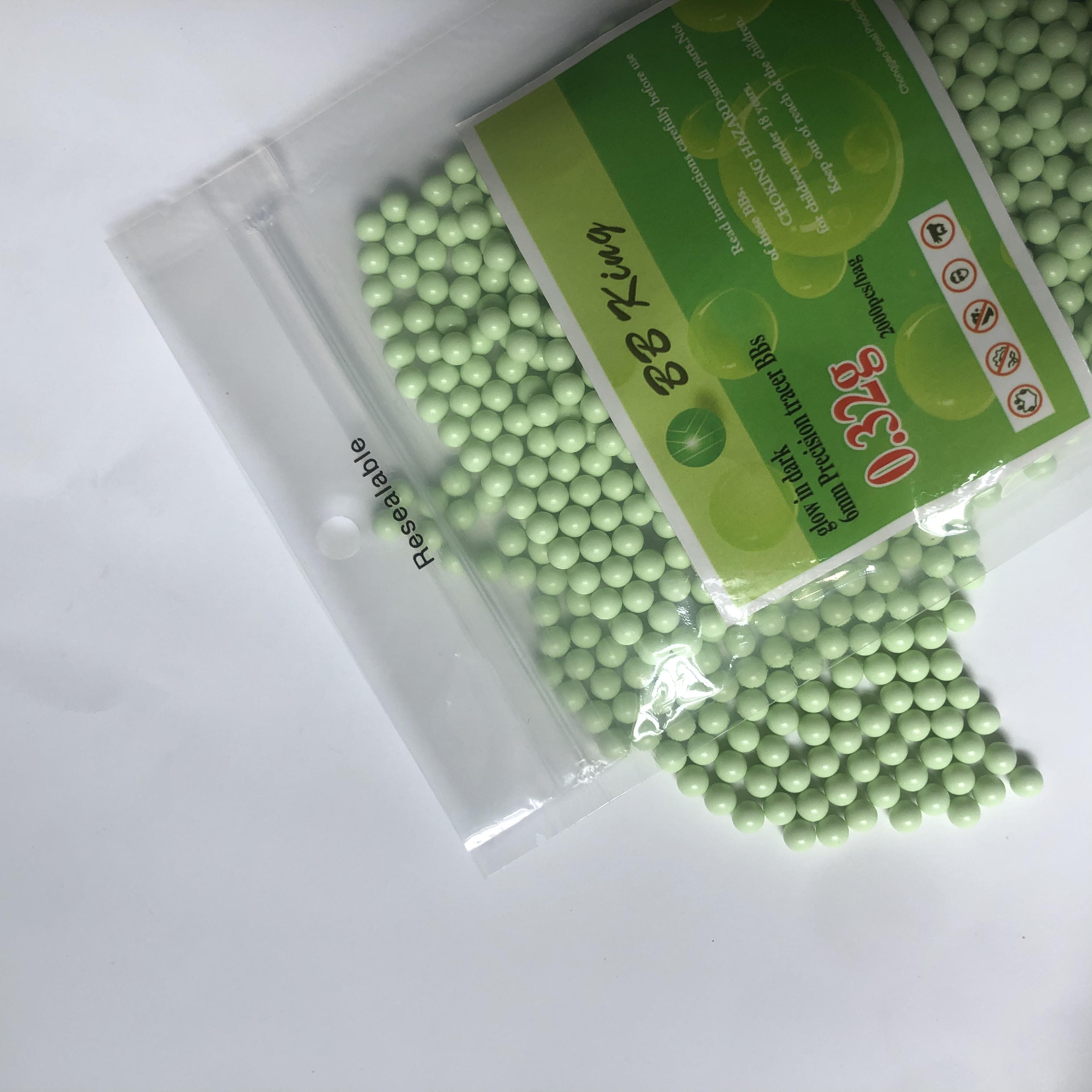 Трассировщик 0,32 г bb, высокоточный BB's ,6 мм, светится в темноте bb