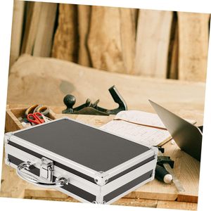 Caja <span class=keywords><strong>de</strong></span> Almacenamiento <span class=keywords><strong>de</strong></span> Herramientas Simple y Casual Hecha a Mano <span class=keywords><strong>de</strong></span> Aluminio, con Cerradura, Gran Capacidad, Resistente al Agua, Duradera, Portátil, Organizador <span class=keywords><strong>de</strong></span> <span class=keywords><strong>Maquillaje</strong></span> - Product Image 3