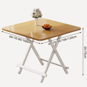 Dễ dàng gấp vuông tre bàn ăn cho không gian nhỏ thiết kế hiện đại cho nhà bếp và phòng khách đồ nội thất nhà với chân kim loại - Product Image 5