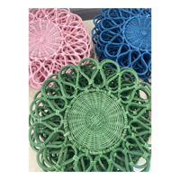 Napperons et sets de table en rotin naturel tressé, assiettes de présentation en bambou et rotin, tapis de table tissés pour mariages et locations