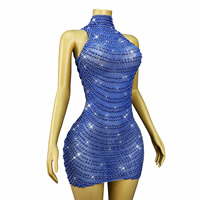 Robe d'été élégante et discrète Novance Y5672 pour femme, bleu uni, mini-robe promotionnelle