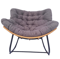 Fauteuil à bascule Uplion avec coussin, structure KD, cadre en acier, chaise de jardin en rotin, chaise de patio pour balcon