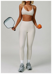Ensemble de 5 pièces personnalisé pour femmes Tenue de sport d'entraînement Dos nu Fitness Yoga Wear Respirant Seamless Yoga Sets - Product Image 3