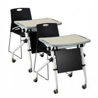 Bureau d'étude moderne en métal à hauteur réglable pour étudiants, avec tiroir pour ordinateur portable, crochet pour casque, ergonomique, bords arrondis, mobilier scolaire