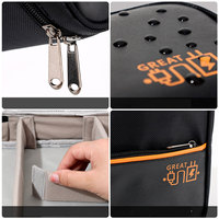 GAODA Petite pochette d'organisation en nylon bleu glace imperméable pour trousse de toilette avec couvercle fermeture Cadeau de Noël pour les femmes Sacs de maquillage C