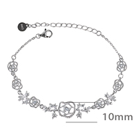 Bracelets à breloques en dentelle irrégulière fine pour femmes, en argent sterling 925, bracelet chaîne à maillons tendance, bijoux de créateur personnalisés, vente en gros