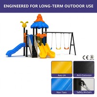 SageDelightRides Unité de loisirs en gros, Combo toboggan et balançoire robuste pour enfants, en LLDPE et acier galvanisé, pour écoles, fabricant