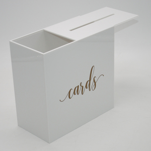 Scatola per biglietti di nozze personalizzata in acrilico trasparente, contenitore per auguri/denaro con coperchio a cerniera, decorazione per tavolo regalo ricevimento - Product Image 4