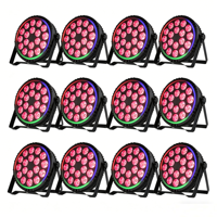 Paquete de 12 Luces LED RGBW 18x6W RGBWA UV 6en1, Iluminación de Efectos Especiales para Escenarios, con Tira Auxiliar DMX512, para Fiestas, Eventos, Bodas, Clubes