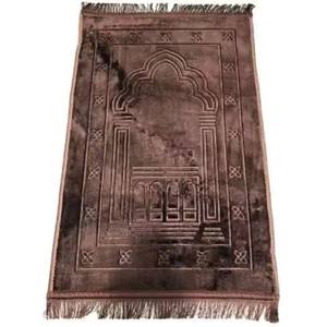 Alfombra de Oración Musulmana Raschel, Suave, Gruesa, de Color Sólido, con Diseño Floral en Relieve, Lavable, para el Hogar y para Picnic - Product Image 4