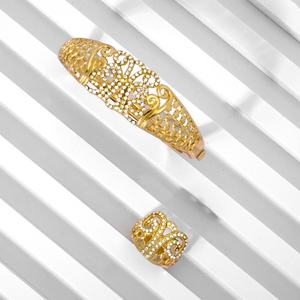 ชุดเครื่องประดับเจ้าสาว Zeadear ชุบทอง 14K ประดับด้วยเพชรซิคอน สำหรับงานแต่งงาน งานหมั้น งานครบรอบ และงานเลี้ยง - Product Image 5