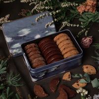 Boîte à biscuits rectangulaire personnalisée en gros avec manchon, en fer blanc de qualité alimentaire, pour le stockage de biscuits et gâteaux, ensemble de boîtes cadeaux