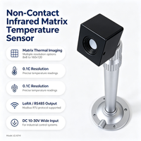 Sensor Suhu Inframerah Nirkabel LoRa Modbus RTU Tegangan Lebar DC10 30V Detektor Industri Tahan Air