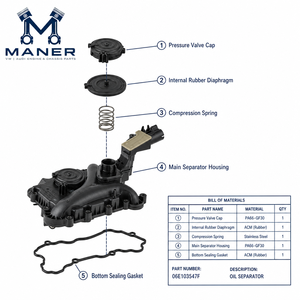 Separador de Aceite MANER 06E103547F, Válvula de Ventilación del Cárter PCV, Compatible con Audi A4 A5 A6 A7 A8 Q7 VW Touareg, Piezas del Motor - Product Image 5