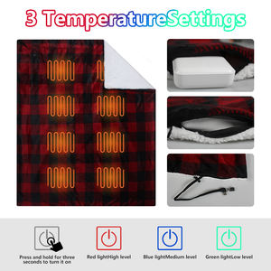 Eco-friendly Electric Quilted Throw <strong>Blanket</strong> with Heating Wire and Sherpa Fleece USB Powered Customizable for Winter Use - Product Image 5