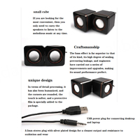 Altavoz Portátil USB Mini con Cable, 2 Piezas, para Cine en Casa, Computadora/Escritorio/Laptop, Teléfono Móvil, Exterior, Estéreo 2.0, 2W, Bidireccional, 2.5mm