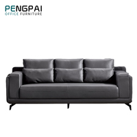 Pengpai Últimos diseños de sofá Estilo nórdico Chester Cuero genuino 1 + 1 + 2 Juego de sofás muebles de oficina