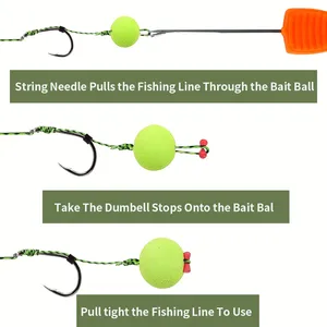 LUSHAZER 6 stks/set Karpervissen Hair Rigs Voorgeknoopte Haken met Gevlochten Lijn Tackle Accessoires Prikkeldraad Vishaken Klaar Gebonden Rigs - Product Image 4