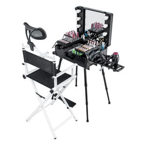 Koncai nhà máy xách tay nylon vải nhôm gấp ghế trang điểm Salon đồ nội thất cắt tóc ghế thương mại đồ nội thất kim loại - Product Image 1