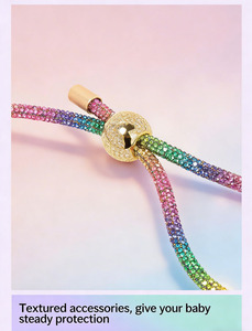 Laisse de luxe scintillante en strass pour petits chiens, laisse pour animaux de compagnie entièrement ornée de diamants pour mariage, fête, séance photo, boutique - Product Image 5