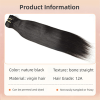 Extensiones de Cabello Humano Vietnamita Virgen 12A 10A, Súper Doble Trama, Liso Natural, Tejido a Mano, Todos los Colores, Para Salón de Belleza Femenino