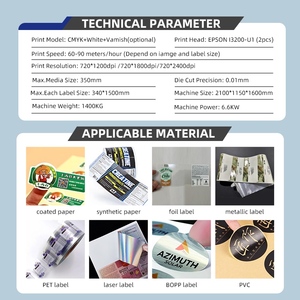 Máquina de Etiquetas Digital Todo en Uno de Alta <span class=keywords><strong>Velocidad</strong></span> con 2 Cabezales de Impresión, Tinta UV, Rollo a Rollo, para Etiquetas Diarias - Product Image 3