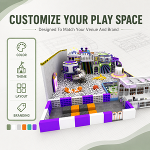 <span class=keywords><strong>Equipo</strong></span> de Juegos Interior Comercial para Niños con Parque de Trampolines, Piscina de Pelotas, Tobogán, Estructura de Escalada, Carrusel y Sala de Juegos - Product Image 3