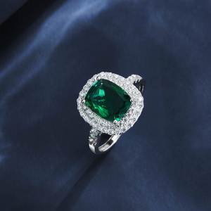 Fashionable S925 Sterling <b>Silver</b> <b>Emerald</b> <b>Ring</b> - Product Image 3