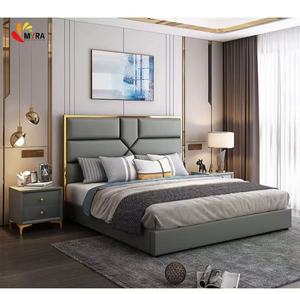 Lit de rangement capitonné de luxe de style européen antique et classique français, taille King, avec mobilier de chambre à coucher, modèle 2026 - Product Image 1